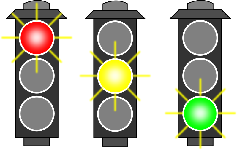 Die drei Lichter einer Ampel