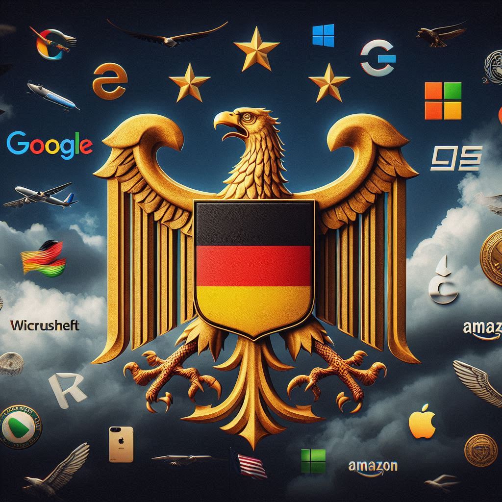 Bundesadler umzingelt von US-Softwarekonzernen