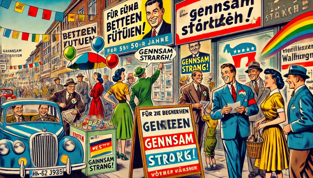 Retro Wahlkampf mit aktuellen Wahlmotiven